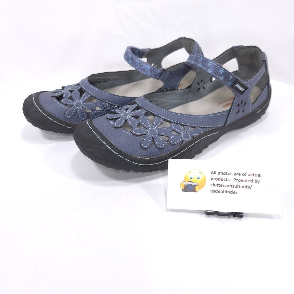 Jambu JSport Peony Wildflower Mary Jane Flat Shoe Womens Size 8.5 SJ16PEO06 Blue